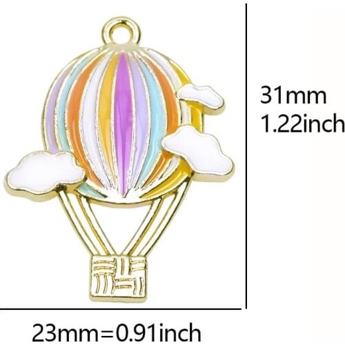 10pcs/lot Hot Balloon Dangle Handmade Enamel Charms Pendant DIY for Bracelet Necklace Bag