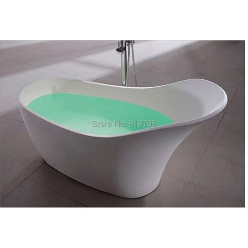 1690x750x880mm Solid Surface Stone CUPC Approval Bathtub Sliper-shaped Freestanding Corian Matt White Finishing Tub RS6511