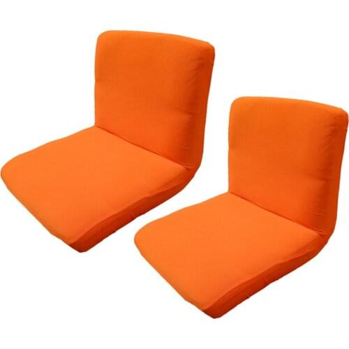 2xOrange Spandex Stretch Low Short Back Chair Cover Bar Stool Cover