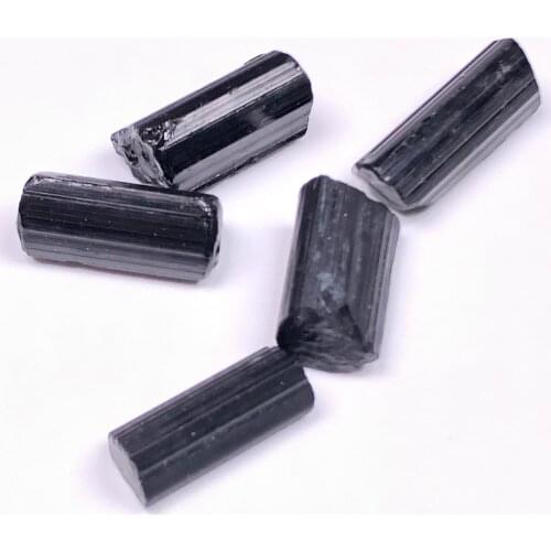 5Pcs Natural Black Tourmaline Crystal Rough Stone Specimen Crystal Rock Stones Rare Gemstone Original Mineral