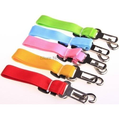 By dhl 200pcs practical Adjustable Dog Safety Belt Nylon Pets Puppy Seat Lead Leash Harness Seatbelt