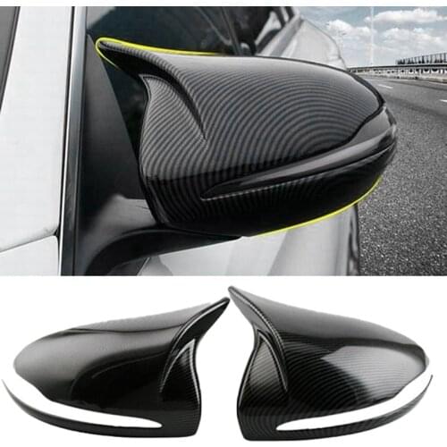 For Mercedes Benz B C E S GLB GLC Class W205 W213 W253 Carbon Fiber ABS Horned Style Side Rear View Mirror Cover Trim