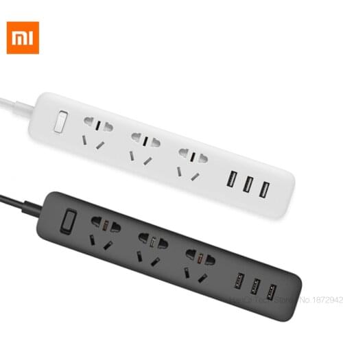 Xiaomi Mijia Electronic Power Strip Socket Fast Charging 3 USB + 3 Sockets Standard Plug 2.0 Interface with EU UK AU Adapter