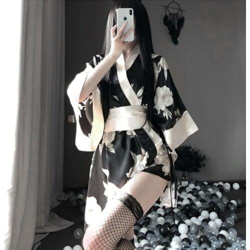 Kimono Robe Bathrobe Women Traditional Style Robe Yukata Costumes Pajamas Belt Japanese Sexy Lingerie Dressing Gowns