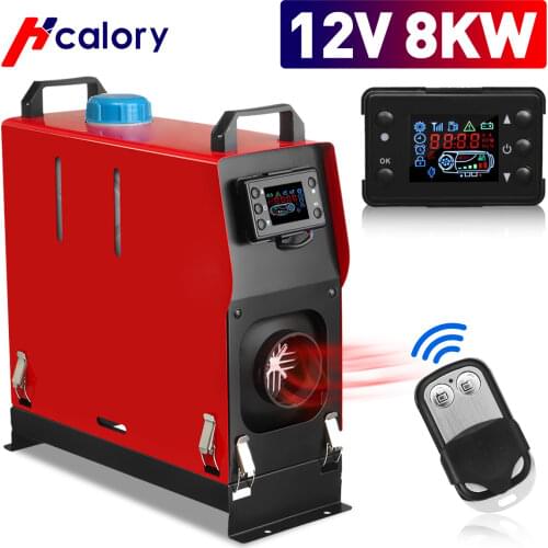 Hcalory 5-8KW 12V All in One Car Heater Diesel Single Hole LCD Monitor Parking Warmer For Car Truck Bus Boat RV Air Heater