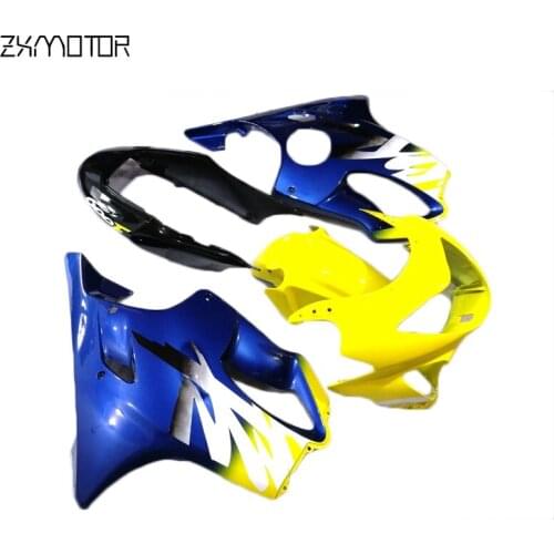 Injection Mold Plastic Motorcycle Fairing kits for Honda CBR600 F4 1999 2000 blue yellow fairing set cbr 600 f4 99 00 HB19