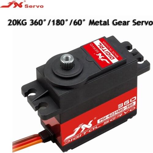 JX PDI-6221MG-360 20KG 360°/180°/60° Metal Gear servo Large Torque Digital Standard Robot vs MG995 MG996