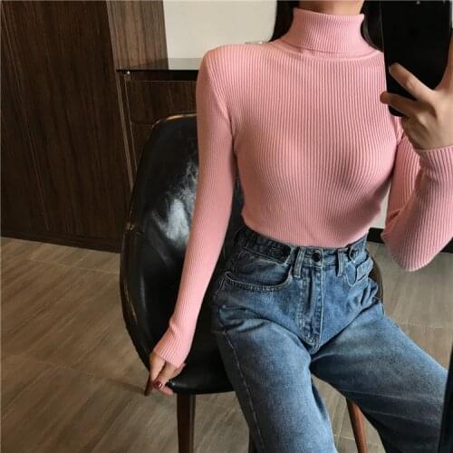 Cashmere Knitted Sweater Women 2021 Autumn Winter Korean Turtleneck Long Sleeve Pullover Female Jumper Green Knitwear Clothing