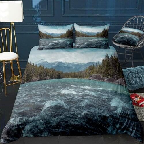 Banff National Park Quilt Cover Pillowcase 3Piece Comforter Bedding Set With Pillow Case Single Double Duvet Cover Home Decora