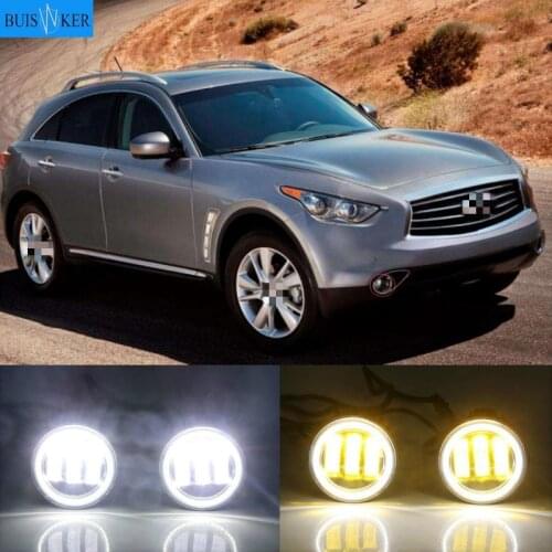 For Infiniti FX35 EX25 M G25 QX50 QX70 Car Fog light Kit Angel Eye DRL