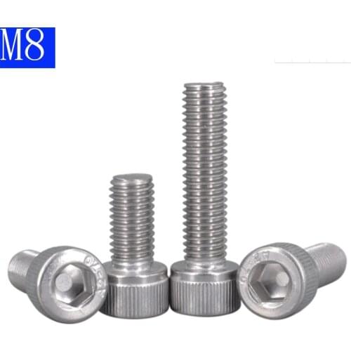M8 x 1.25 / 8mm 304 Stainless Steel SOCKET HEAD Caps Screws Allen Hex Socket Cap Head DIN 912 A2 / 70