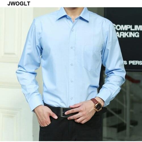 Plus Size 8XL 7XL 6XL 5XL 4XL Mens Business Casual Long Sleeved Button Shirt Classic Solid Chest Pocket Social Dress Shirts