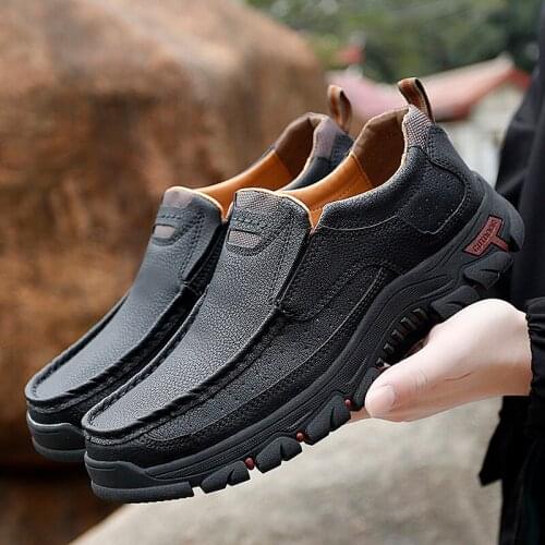 Men Leather Casual Shoes High Quality Loafers Man Sneakers Nice Vogue Male Leather Walking Footwear Casual Sneakers Men Shoes