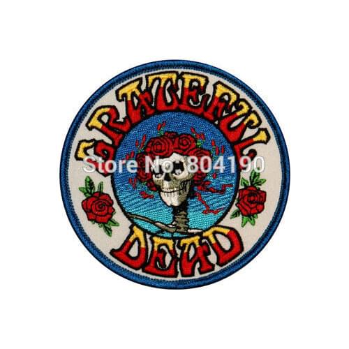 Grateful Dead Skull & Roses Music Band Embroidered LOGO Iron On Patch Emo Goth Punk Rockabilly patchwork accessories clothes
