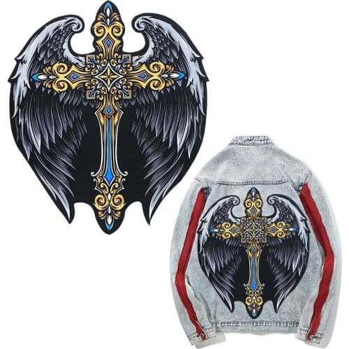 Oversized Cross Patches Sequins Badges Clothes Patch Stickers Applique Sew On T-shirt Jackets Coats