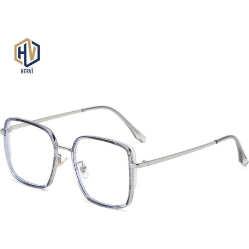 New Metal Square Frame Flat Mirror Woman Anti Blue light Two Color Temple Myopia Glasses Frame Unisex очки женские
