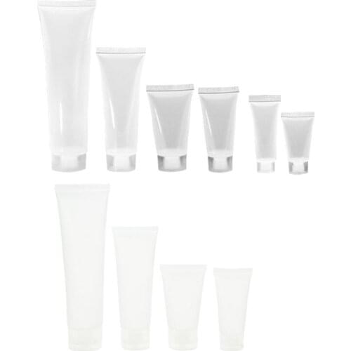 5/10/20/30/50/100ml Travel Portable Empty Tube Clear Squeezed Cosmetic Container Cream Lotion Plastic Bottle With Flip/Screw Cap