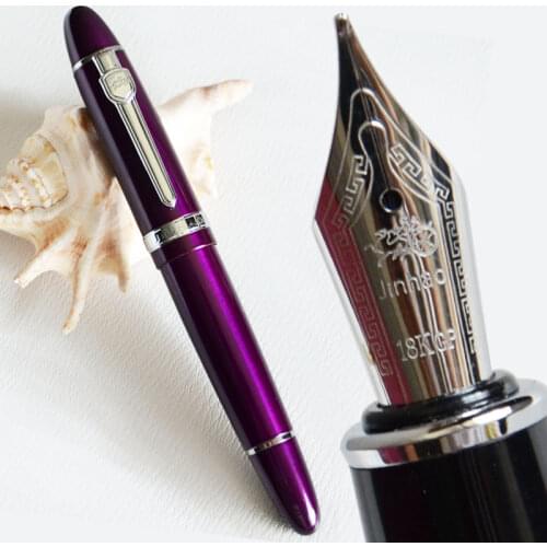 FOUNTAIN PEN 18KGP 0.7mm MEDIUM BROAD JINHAO 159 NIB PURPLE WHITE BLACK ORANGE BLUE YELLOW 19 COLORS FOR CHOOSE