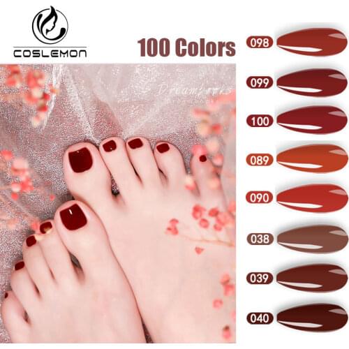 COSLEMON Toe Nail Polish 8ml Semi Permanent Gel Polish UV LED Nail Gel Colorful Bottle Varnish Soak Off Nail Art Gel Nail Polis