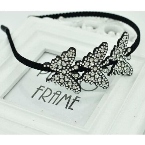 New best selling three color butterfly girl cute headband small animal headdress zircon perfect hair accessories