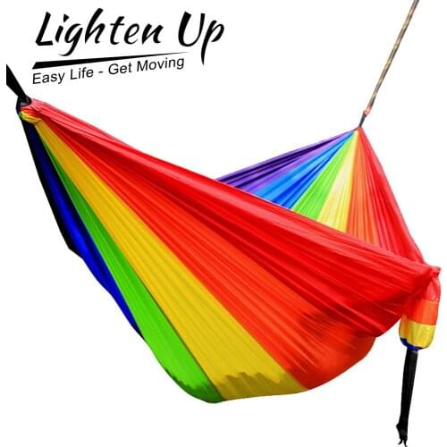 6 Color Rainbow Hammock 300cm Furniture Garden Hamaca Outdoor Swing Double-Hammock Bed Spring Moodes