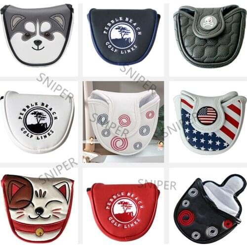 Golf Mallet Putter Covers Synthetic Leather Multi Style Color Headcover Magnetic Closure Customized golf head cover