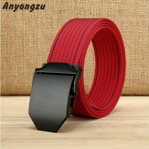 Fashionable Multipurpose Knitting Men Nylon Belt Young Smooth Buckle Female Adjustable Canvas Waistband Various Colour Available