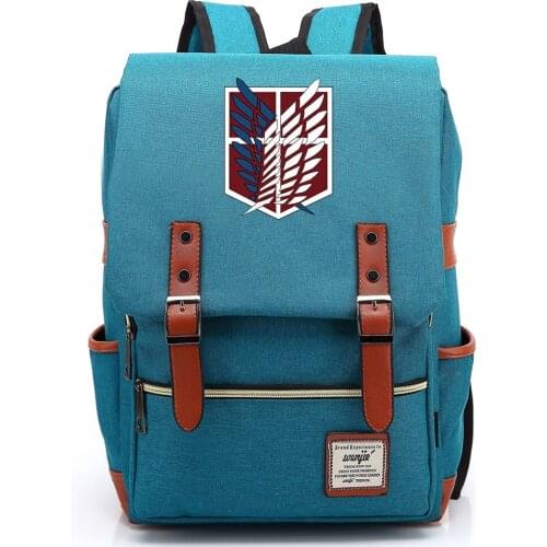 Anime Cartoon Attack on Titan Freedom Wings Buckle Children School bag Teenagers Student Schoolbags Women Bagpack Men Backpack