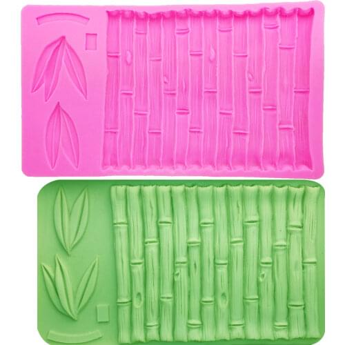 M1096 Sugarcraft Bamboo cake mat Silicone mold fondant mold Bamboo leaves cake decorating tools chocolate gumpaste mold