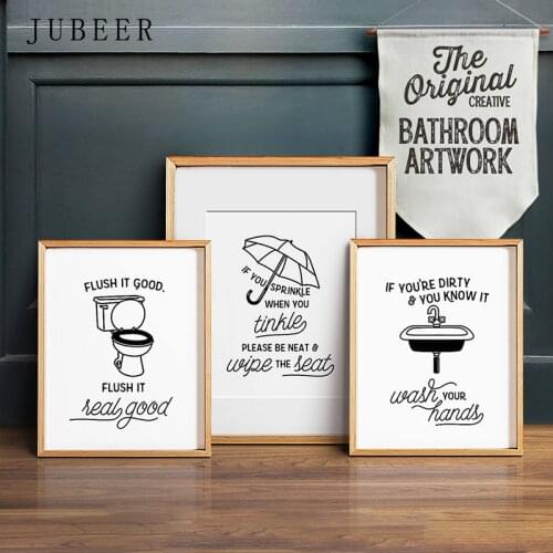 Flush Toilet Poster Funny Bathroom Art Wall Decor Lavatory Decoration Picture Lav Posters and Prints Minimalistic Art