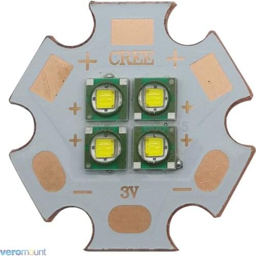 12W Cree XPE XP-E 4LED 4-Chip LED Emitter Light 3V/6V/12V White/Cool White/Warm White/Blue/Green/Red/Yellow 20MM Copper PCB
