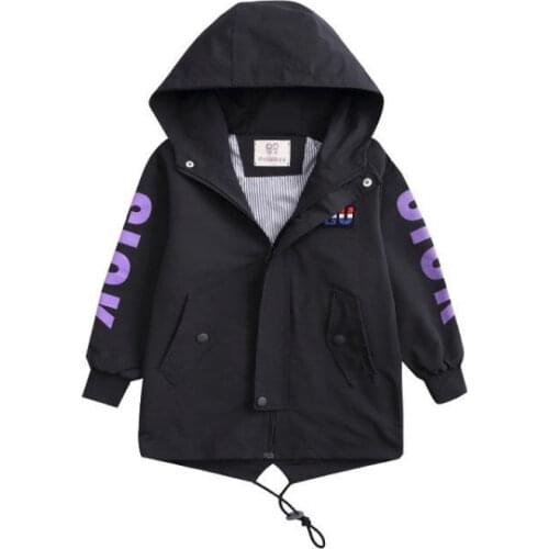 Boys Spring Autumn Coats Kids Jackets Toddler Hooded Windbreaker with Pocket Children Zipper Outerwear Baby Kid Clothes 2-7 Yrs