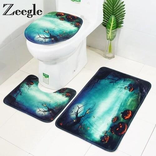 Zeegle 3Pcs Bath Mats Anti-slip Bathroom Floor Mat Washable Bath Rugs Toilet Door Mat Outdoor Shower Room Rugs Bathroom Carpet