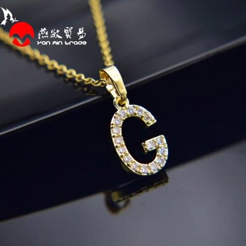 Simple A-Z Letter Necklace Cubic Zirconia Initial Necklace For Women Gold Silver Color Name Necklace Micro Fashion Jewelry