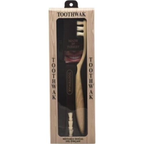 Toothwak Miswak Headed Toothbrush. Natural Bamboo Toothbrush Set Soft Bristle Charcoal Teeth Whitening Bamboo Toothbrushes Soft