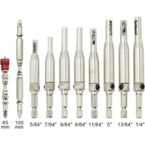 10pcs HSS Hinge center positioning drill Door Window Hinge Twist Drill Bit Hole Puncher Woodworking positioning anti-slip bit