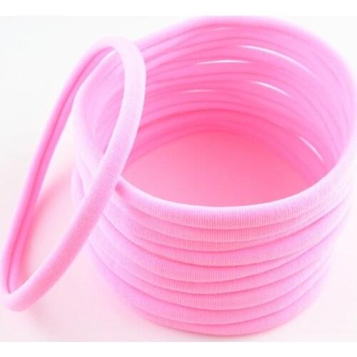 100Pcs/Lot 35 Color In Stock 10mm Newborn Skinny Stretchy Nylon Headband Soft Solid Elastic Head Wrap DIY Headwear Supply HD19