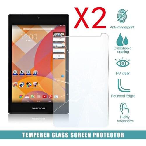 2Pcs Tablet Tempered Glass Screen Protector Cover for Medion Lifetab P7331 Anti-Screen Breakage HD Tempered Film