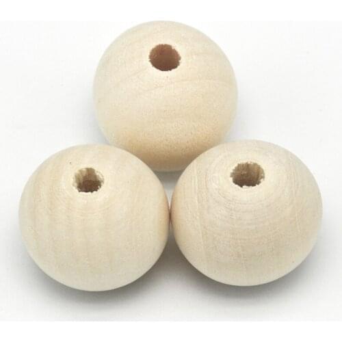 25mm Round Natural Wooden Beads - unfinished 50 pieces handmake wood beads