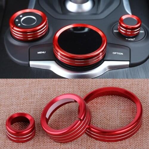3pcs Metal Alloy Car Styling Auto Sticker Center Console Switch Multimedia Knob Ring for Alfa Romeo Giulia Internal Decoration