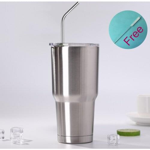 30oz Double wall Stainless Steel Thermos With Lid Straw Travel Flask Insulated Cup for Tea Coffee Water Bottle Outdoors Tumbler