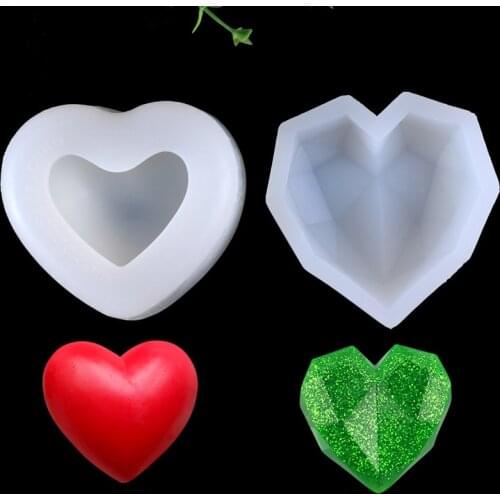 3D Love Heart Silicone Cake Mold Aroma Gypsum Plaster Silicone Mould Home Decoration Chrismas Party DIY Candle Resin Mold