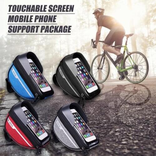 4 Colors Polyester Cycling Bike Head Tube Handlebar Cell Mobile Phone Bag Bicycle Waterproof Touchscreen Bike Bag Case Holder