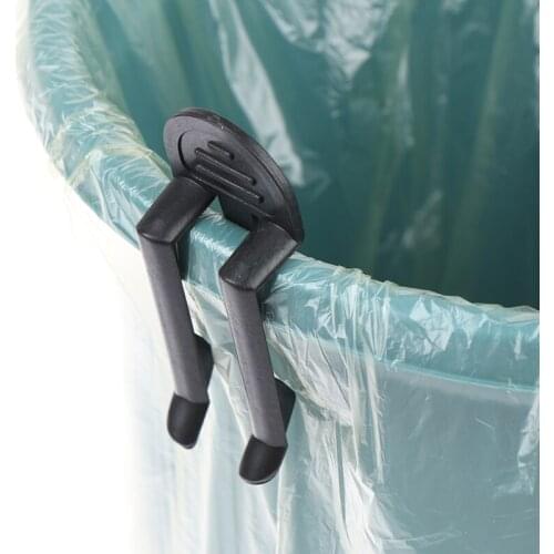 4Pcs Plastic Trash Can Clips Black Fixed Garbage Bag Clip Fixed Waste Bin Bag Holder