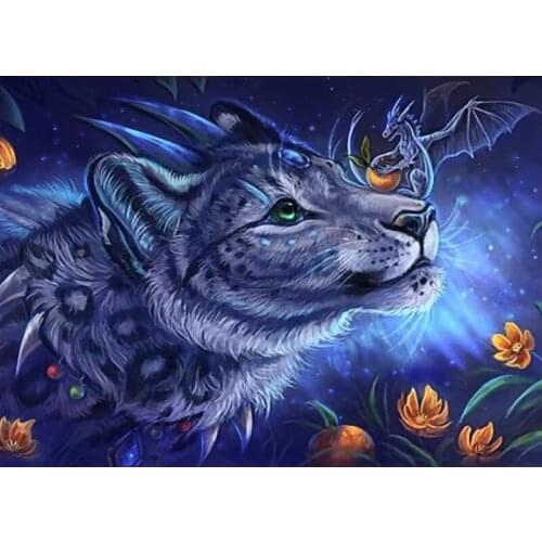 40x50cm DIY Frameless Painting By Numbers Animals Tiger On Canvas Pictures By Numbers Home Decoration DIY minimalism Style