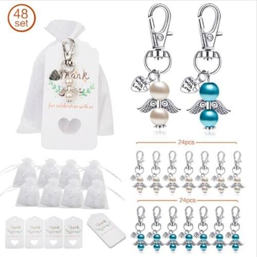 48 pcs/set Creative key ring wedding decoration small gift wings Christmas party small gift