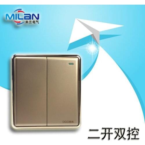 Climbing electrician D1 series 86 type wall switch, two position switch panel, two open double control switch, rose gold