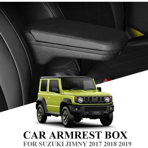 Car Storage Box, PU Leather Central Armrest Box for Suzuki Jimny JB64W JB74W 2017 2018 2019 Interior Accessories