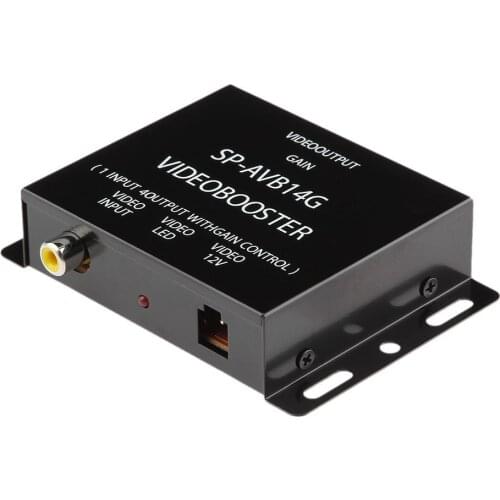 RCA Car DVD Video Booster Amplifier Splitter Signal Booster Box Variable Level Control For DVD/LCD/TV New 12V 1 To 4 Output