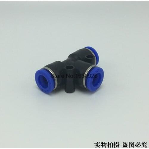 Free Shipping 10 Pcs PE8 8mm tee fitting , push in quick joint connector